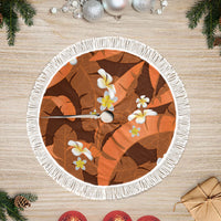 Orange Banana Leaf Hawaii Tree Skirt Lau Maia Plumeria Tropical Summer Vibes