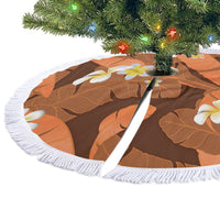 Orange Banana Leaf Hawaii Tree Skirt Lau Maia Plumeria Tropical Summer Vibes