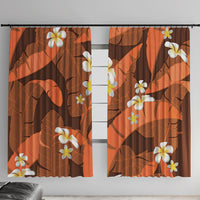 Orange Banana Leaf Hawaii Window Curtain Lau Maia Plumeria Tropical Summer Vibes LT14 With Hooks Orange - Polynesian Pride