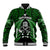New Zealand Aotearoa Rugby Baseball Jacket NZ Tiki With Maori Fern World Cup Green Version LT14 Unisex Green - Polynesian Pride