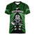 New Zealand Aotearoa Rugby Women V Neck T Shirt NZ Tiki With Maori Fern World Cup Green Version LT14 Female Green - Polynesian Pride