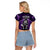 New Zealand Aotearoa Rugby Raglan Cropped T Shirt NZ Tiki With Maori Fern World Cup Purple Version LT14 - Polynesian Pride