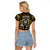 New Zealand Aotearoa Rugby Raglan Cropped T Shirt NZ Tiki With Maori Fern World Cup Gold Version LT14 - Polynesian Pride