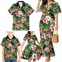 Pineapple Skull Aloha Hawaii Family Matching Mermaid Dress and Hawaiian Shirt Summer Vibes Tropical Seamless Pattern - Polynesian Pride