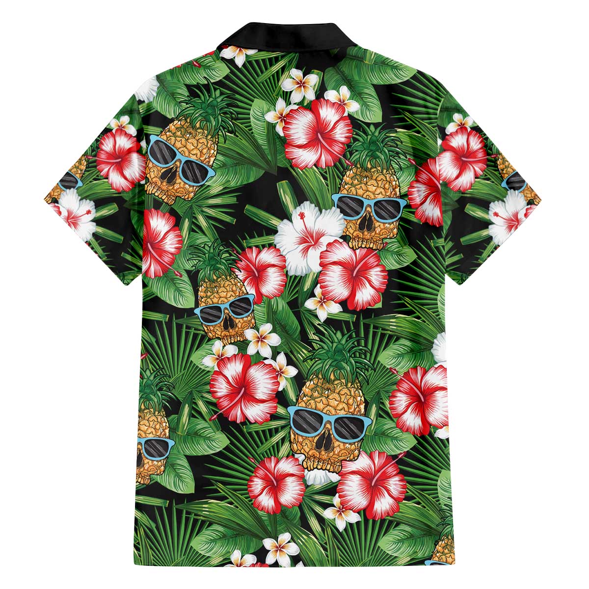 Pineapple Skull Aloha Hawaii Family Matching Off The Shoulder Long Sleeve Dress and Hawaiian Shirt Summer Vibes Tropical Seamless Pattern LT14 - Polynesian Pride