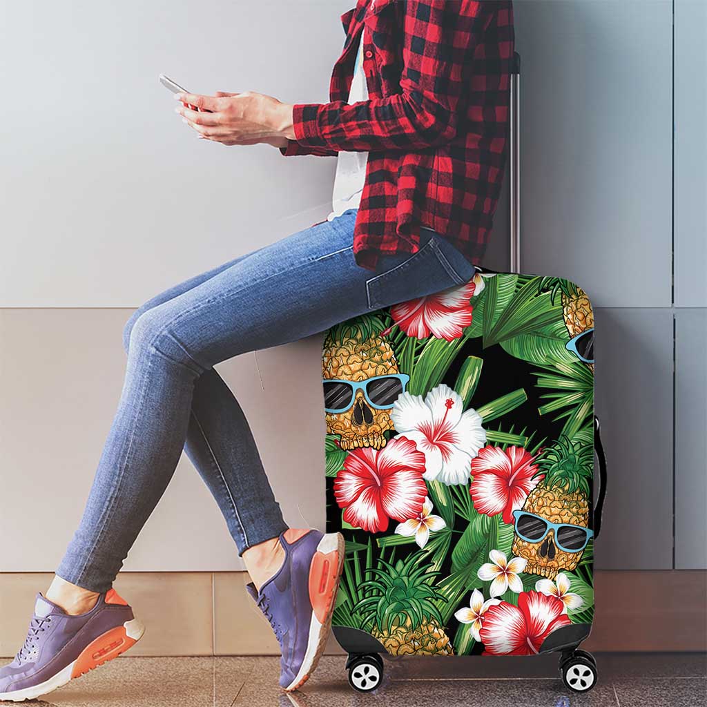 Pineapple Skull Aloha Hawaii Luggage Cover Summer Vibes Tropical Seamless Pattern - Polynesian Pride