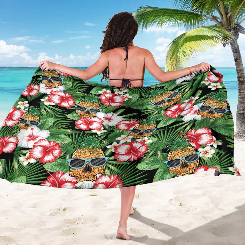 Pineapple Skull Aloha Hawaii Sarong Summer Vibes Tropical Seamless Pattern - Polynesian Pride
