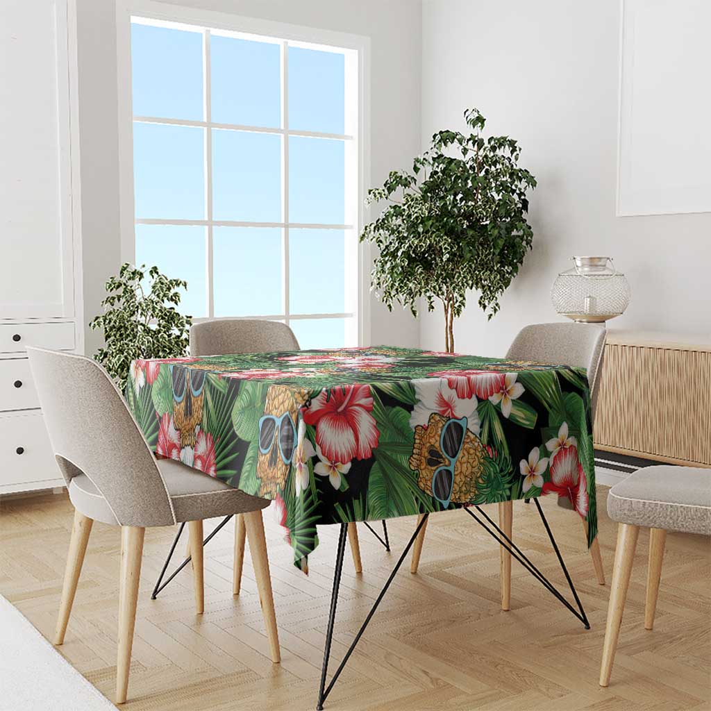 Pineapple Skull Aloha Hawaii Tablecloth Summer Vibes Tropical Seamless Pattern - Polynesian Pride