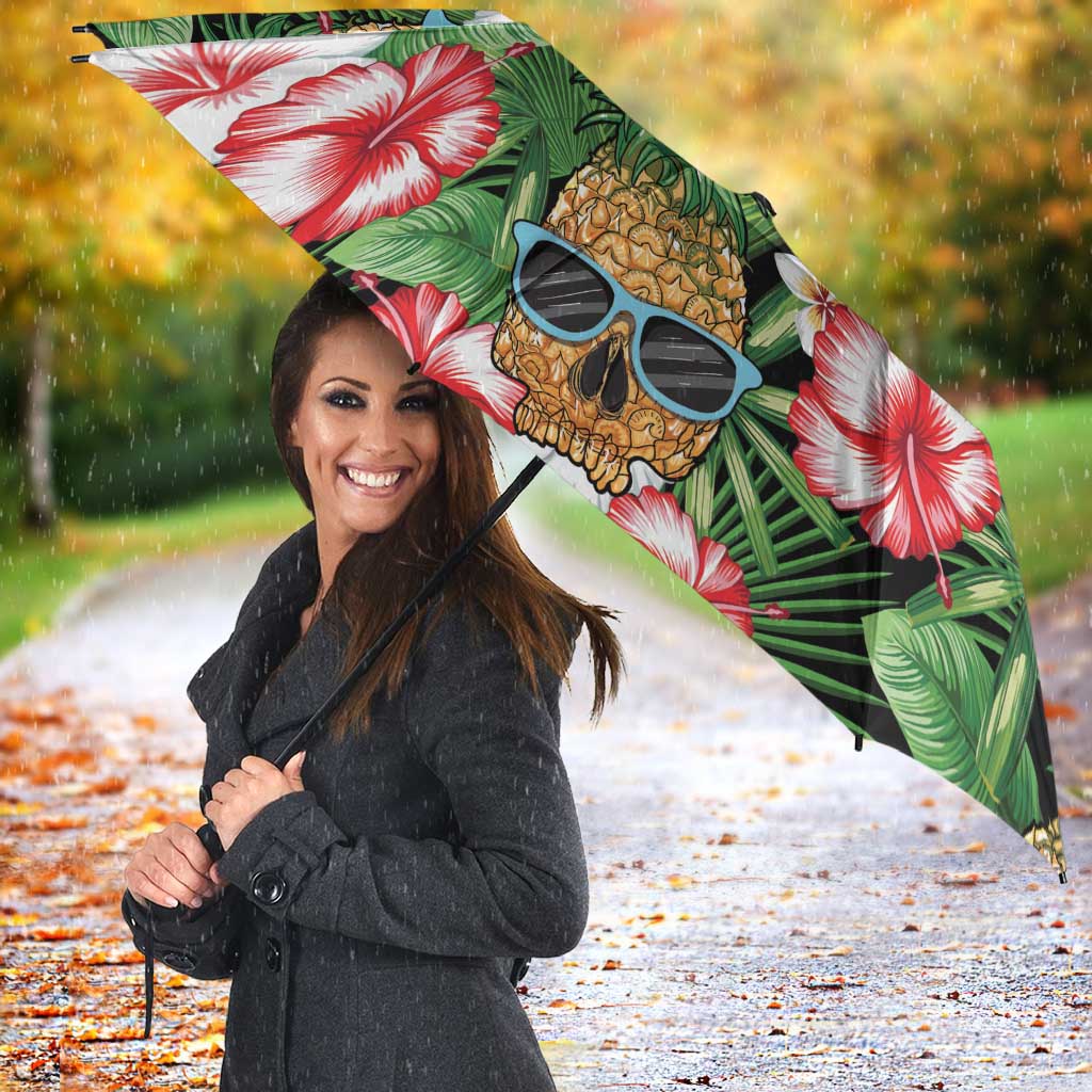 Pineapple Skull Aloha Hawaii Umbrella Summer Vibes Tropical Seamless Pattern - Polynesian Pride