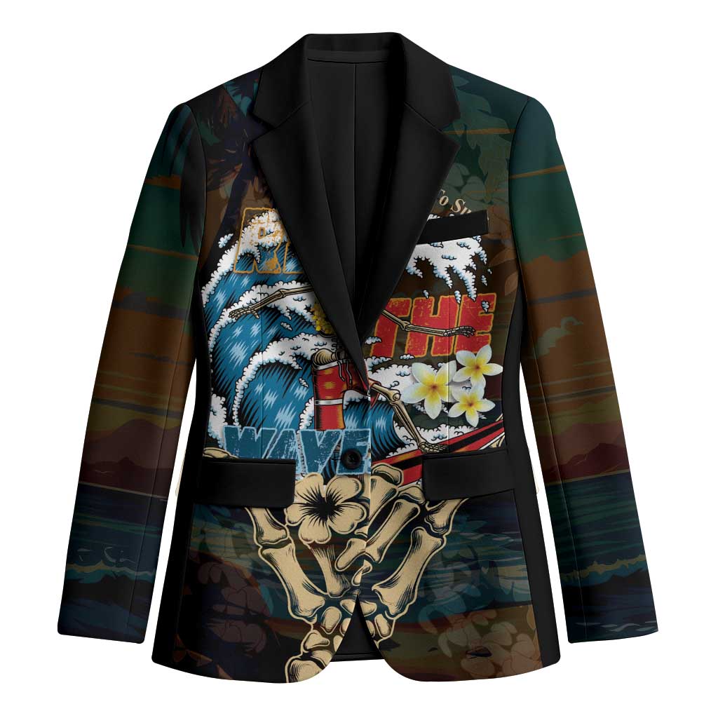 Aloha Hawaii Surfing Skull Blazer Shaka Skeleton Ride The Waves LT14 Unisex Black - Polynesian Pride