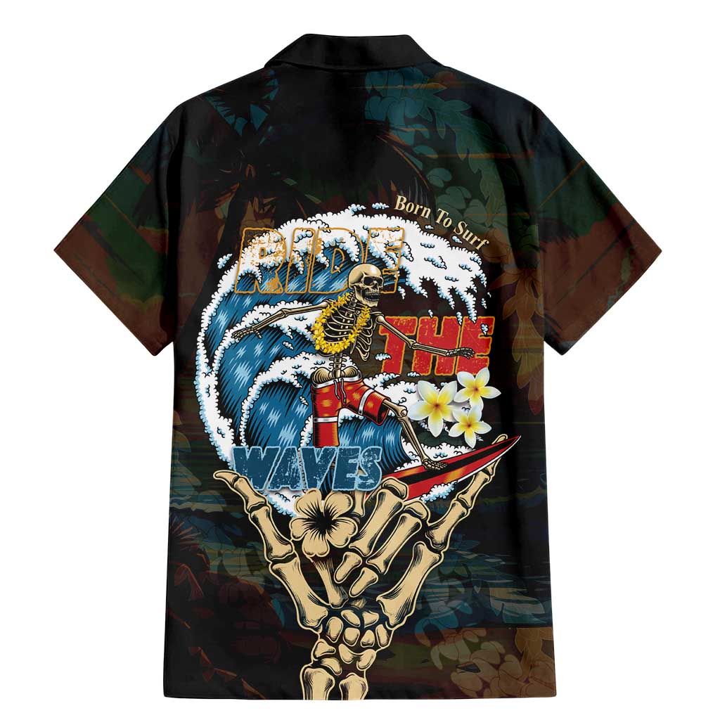 Aloha Hawaii Surfing Skull Family Matching Mermaid Dress and Hawaiian Shirt Shaka Skeleton Ride The Waves LT14 - Polynesian Pride