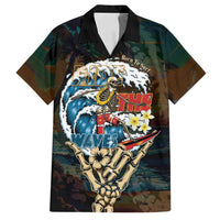 Aloha Hawaii Surfing Skull Family Matching Summer Maxi Dress and Hawaiian Shirt Shaka Skeleton Ride The Waves LT14 Dad's Shirt - Short Sleeve Black - Polynesian Pride
