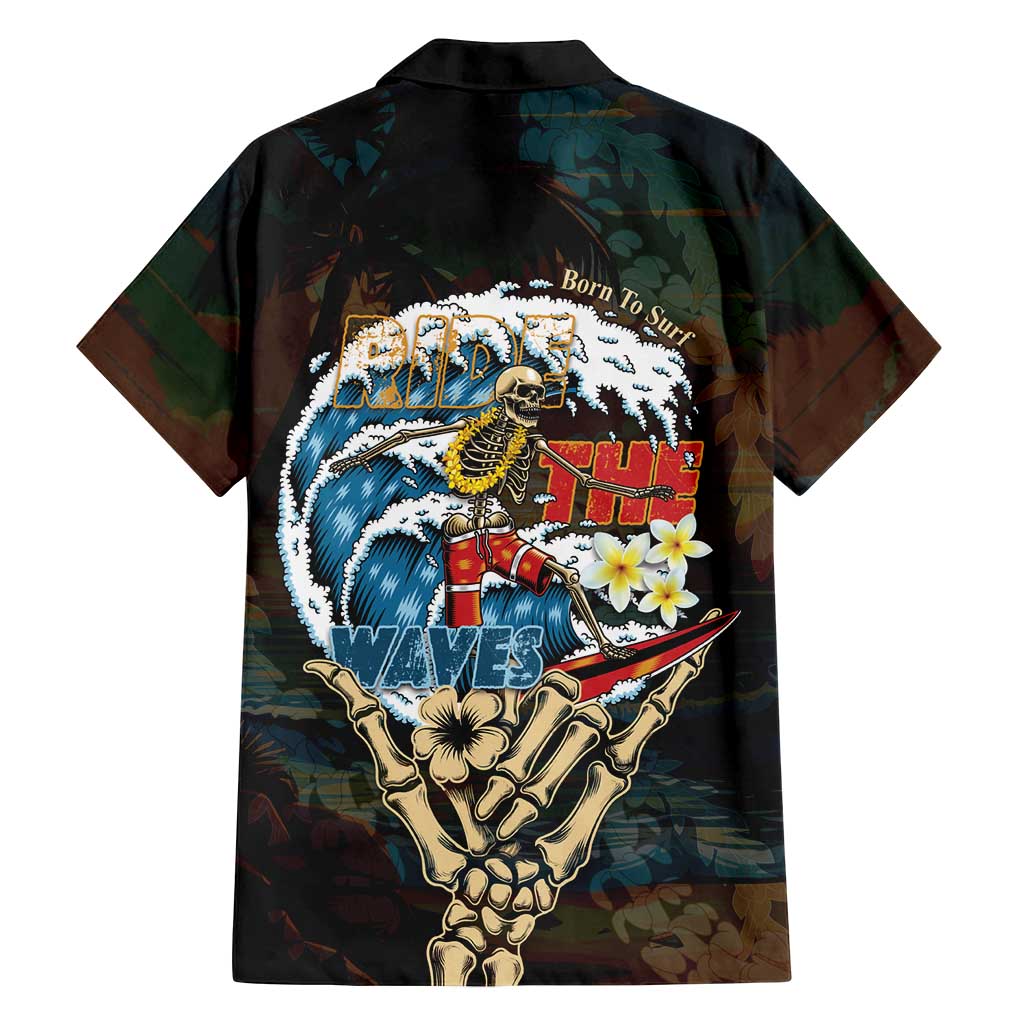 Aloha Hawaii Surfing Skull Family Matching Summer Maxi Dress and Hawaiian Shirt Shaka Skeleton Ride The Waves LT14 - Polynesian Pride