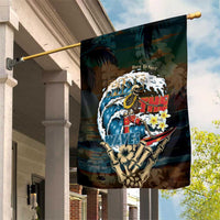 Aloha Hawaii Surfing Skull Garden Flag Shaka Skeleton Ride The Waves - Polynesian Pride