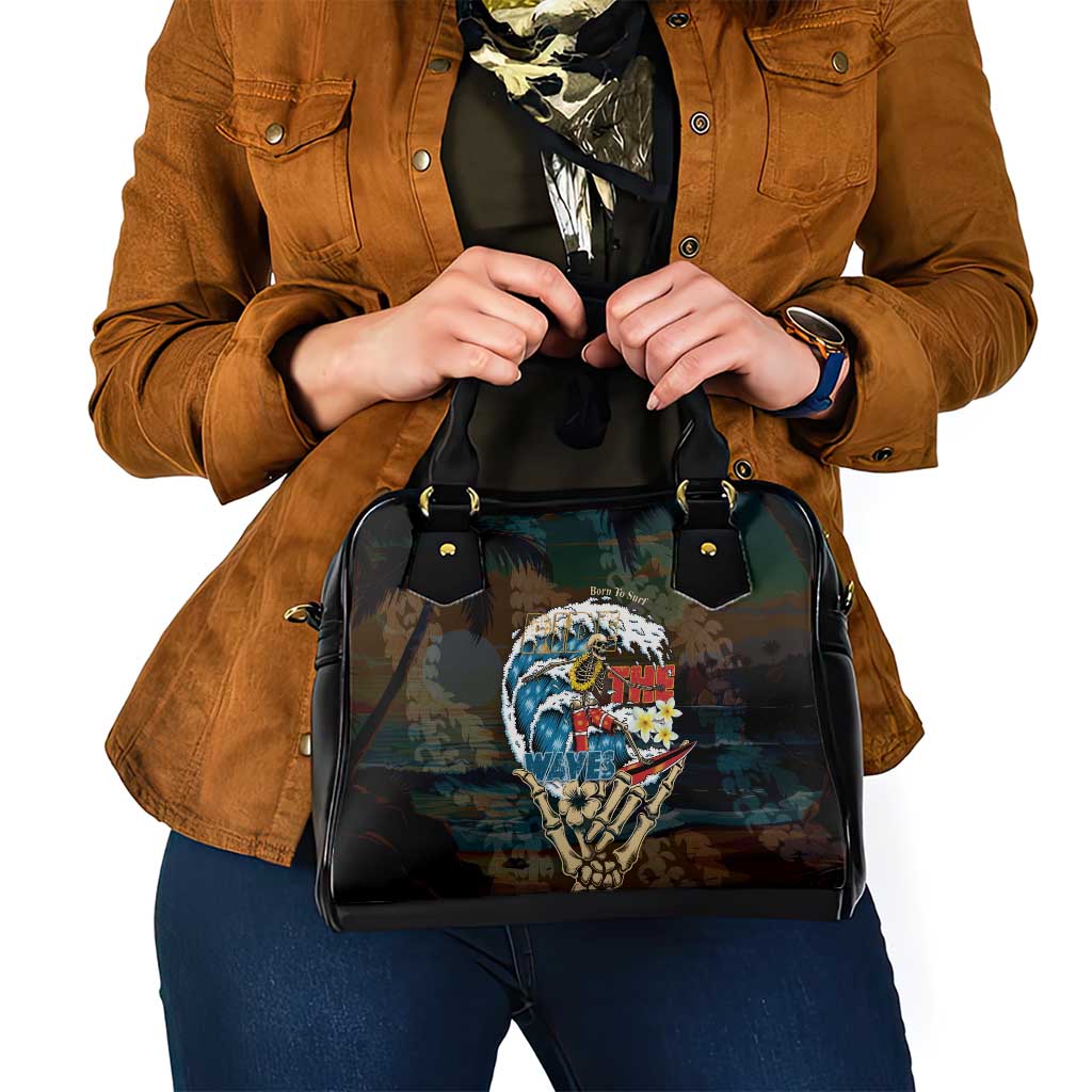 Aloha Hawaii Surfing Skull Shoulder Handbag Shaka Skeleton Ride The Waves LT14 - Polynesian Pride