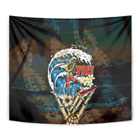 Aloha Hawaii Surfing Skull Tapestry Shaka Skeleton Ride The Waves LT14 - Polynesian Pride