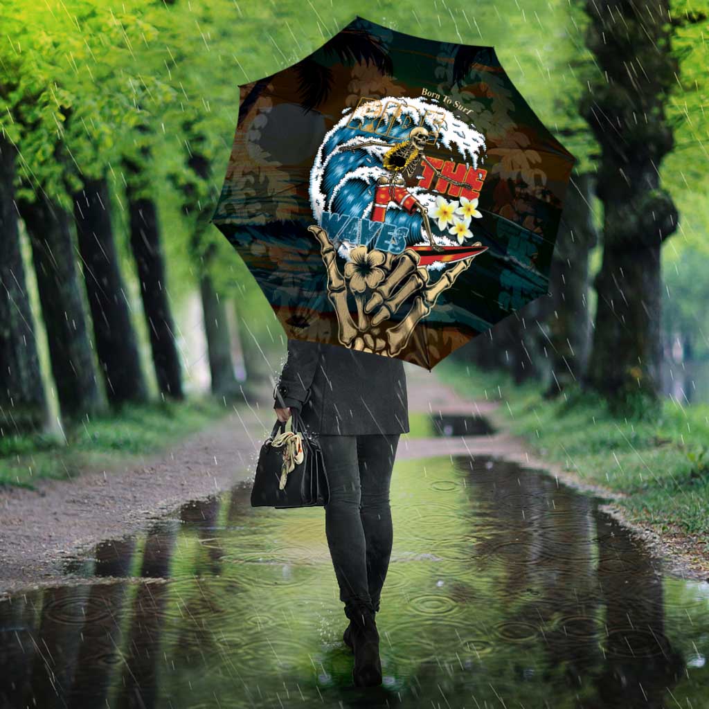 Aloha Hawaii Surfing Skull Umbrella Shaka Skeleton Ride The Waves - Polynesian Pride
