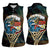 Aloha Hawaii Surfing Skull Women Sleeveless Polo Shirt Shaka Skeleton Ride The Waves - Polynesian Pride