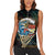 Aloha Hawaii Surfing Skull Women Sleeveless Polo Shirt Shaka Skeleton Ride The Waves - Polynesian Pride