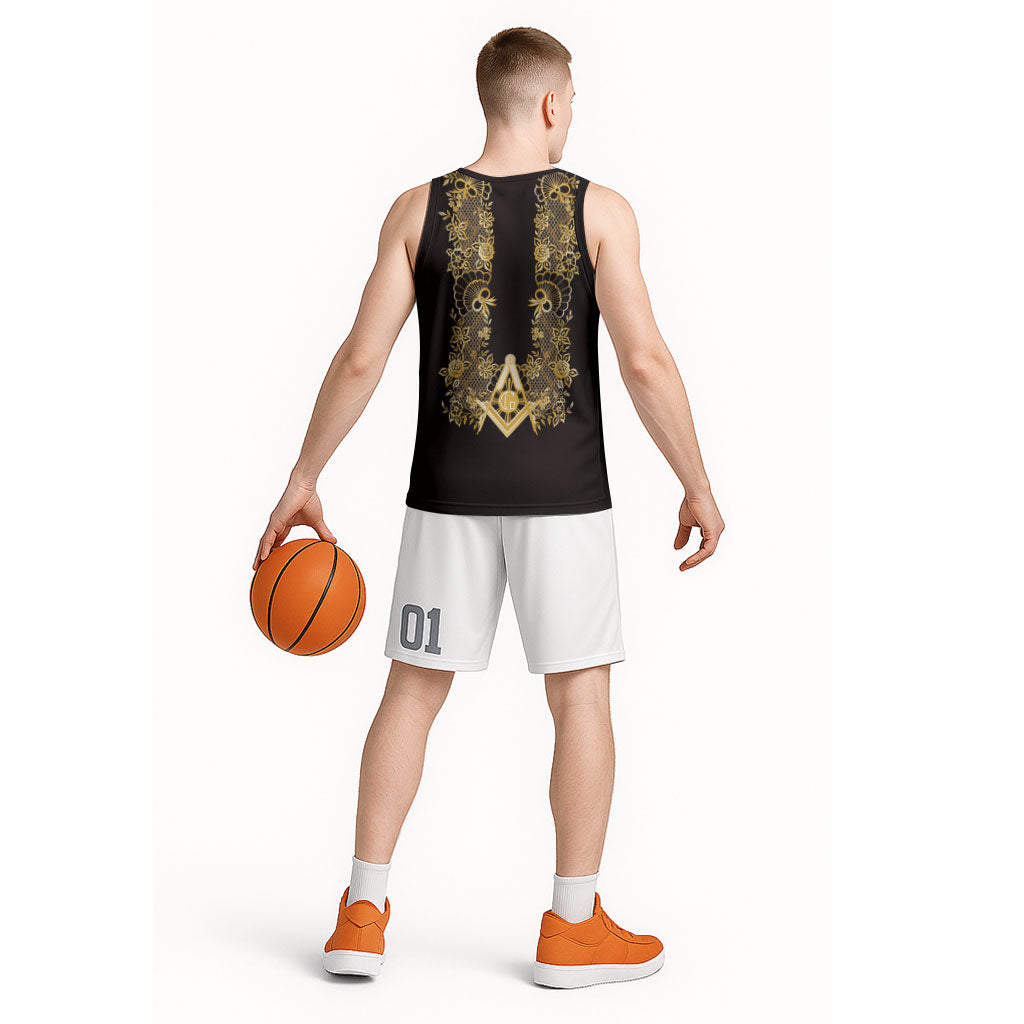 Personalised Filipino Freemasonry Basketball Jersey Masonic Barong Tagalog Inspired Ivory White LT14 - Polynesian Pride