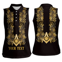 Personalised Filipino Freemasonry Women Sleeveless Polo Shirt Masonic Barong Tagalog Inspired Ivory White LT14 - Polynesian Pride