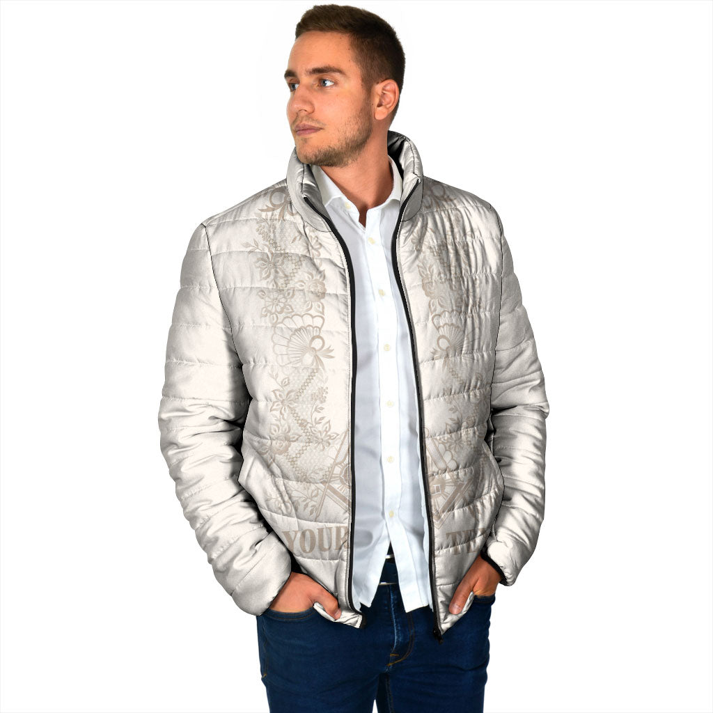Personalised Filipino Freemasonry Padded Jacket Masonic Barong Tagalog Inspired Black LT14 - Polynesian Pride