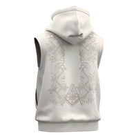 Personalised Filipino Freemasonry Sleeveless Zip Hoodie Masonic Barong Tagalog Inspired Black LT14 - Polynesian Pride
