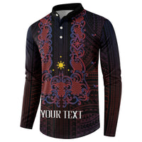 Personalised Philippines Barong Tagalog Freemasonry Button Sweatshirt Filipino Masonic Polynesian Pattern LT14 - Polynesian Pride