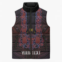 Personalised Philippines Barong Tagalog Freemasonry Sleeveless Puffer Jacket Filipino Masonic Polynesian Pattern LT14 Unisex Black - Polynesian Pride