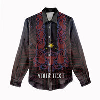 Personalised Philippines Barong Tagalog Freemasonry Women Casual Shirt Filipino Masonic Polynesian Pattern LT14 - Polynesian Pride
