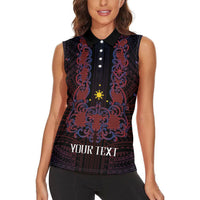 Personalised Philippines Barong Tagalog Freemasonry Women Sleeveless Polo Shirt Filipino Masonic Polynesian Pattern LT14 - Polynesian Pride