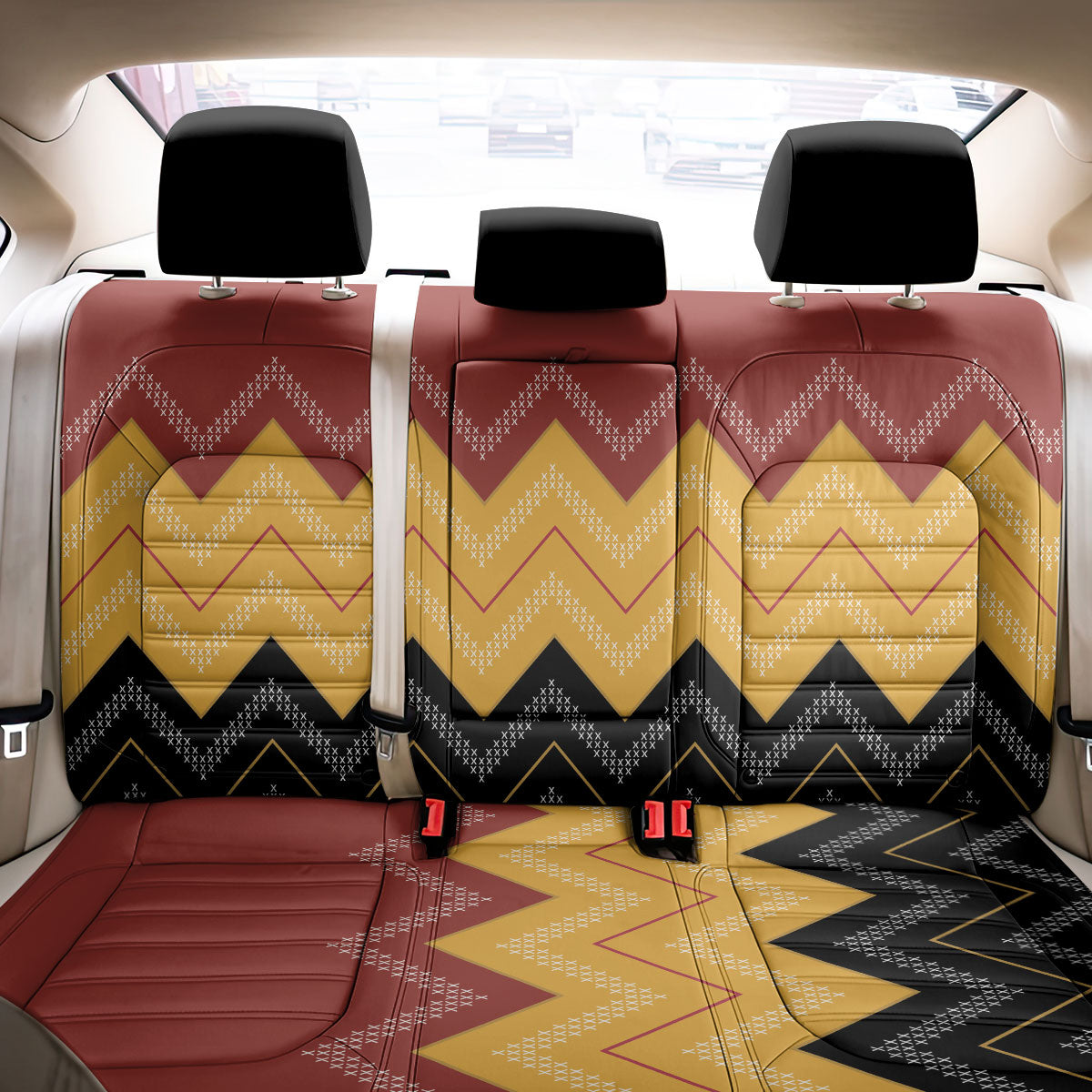 Kaokao Maori Tukutuku Inspired New Zealand Back Car Seat Cover LT14 - Polynesian Pride
