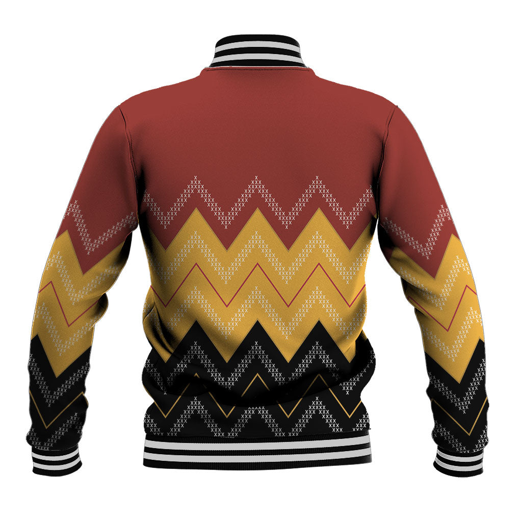 Kaokao Maori Tukutuku Inspired New Zealand Baseball Jacket