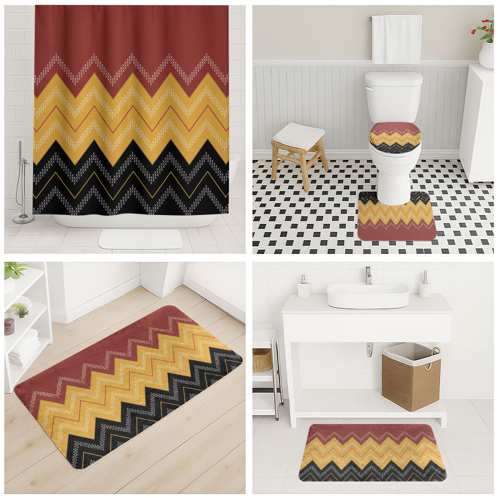 Kaokao Maori Tukutuku Inspired New Zealand Bathroom Set
