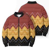 Kaokao Maori Tukutuku Inspired New Zealand Bomber Puffer Jacket