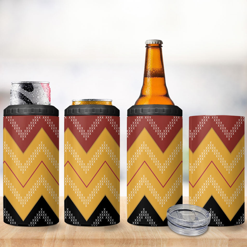 Kaokao Maori Tukutuku Inspired New Zealand 4 in 1 Can Cooler Tumbler LT14 - Polynesian Pride