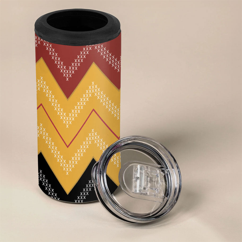 Kaokao Maori Tukutuku Inspired New Zealand 4 in 1 Can Cooler Tumbler LT14 - Polynesian Pride