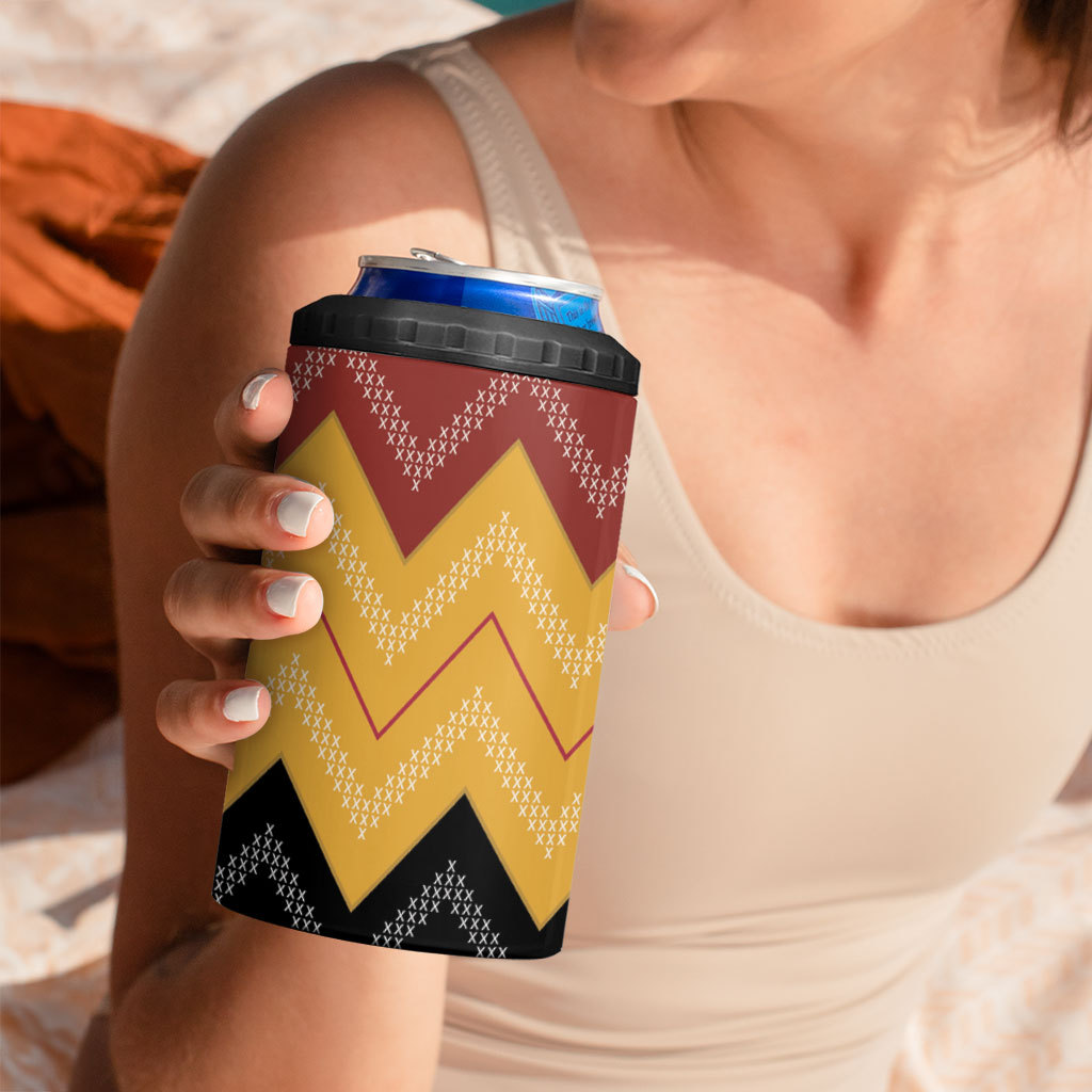 Kaokao Maori Tukutuku Inspired New Zealand 4 in 1 Can Cooler Tumbler LT14 - Polynesian Pride