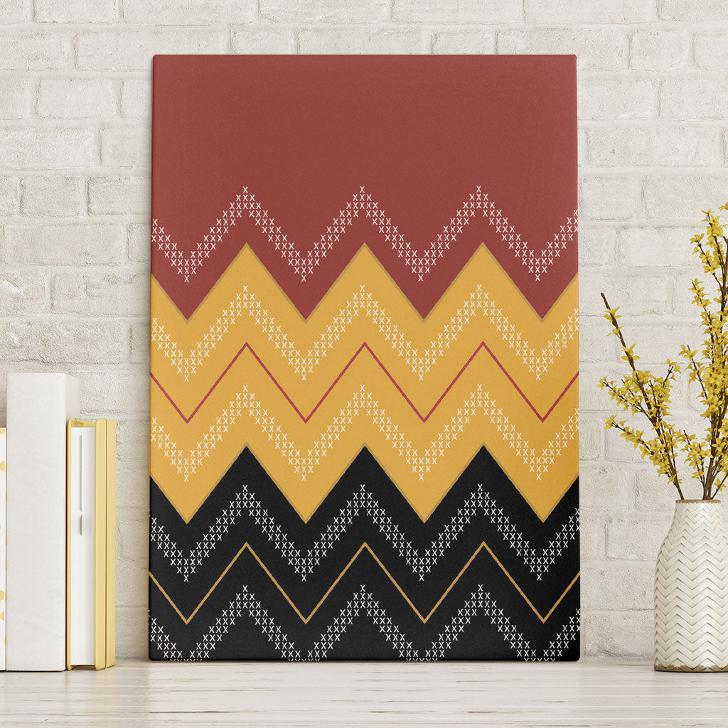 Kaokao Maori Tukutuku Inspired New Zealand Canvas Wall Art LT14 Without Frame Multicolor - Polynesian Pride