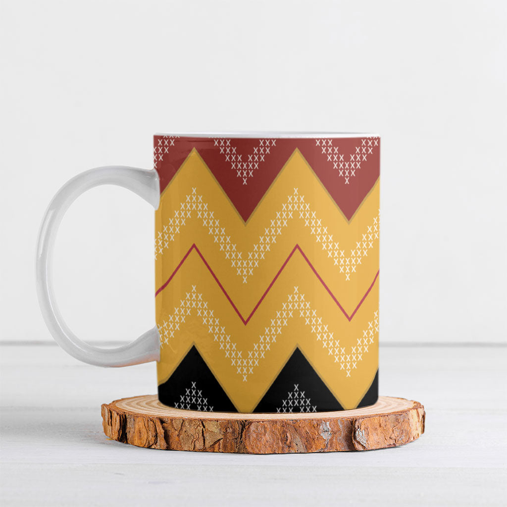 Kaokao Maori Tukutuku Inspired New Zealand Ceramic Mug LT14 Multicolor - Polynesian Pride