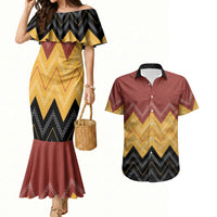 Kaokao Maori Tukutuku Inspired New Zealand Couples Matching Mermaid Dress and Hawaiian Shirt LT14 Multicolor - Polynesian Pride
