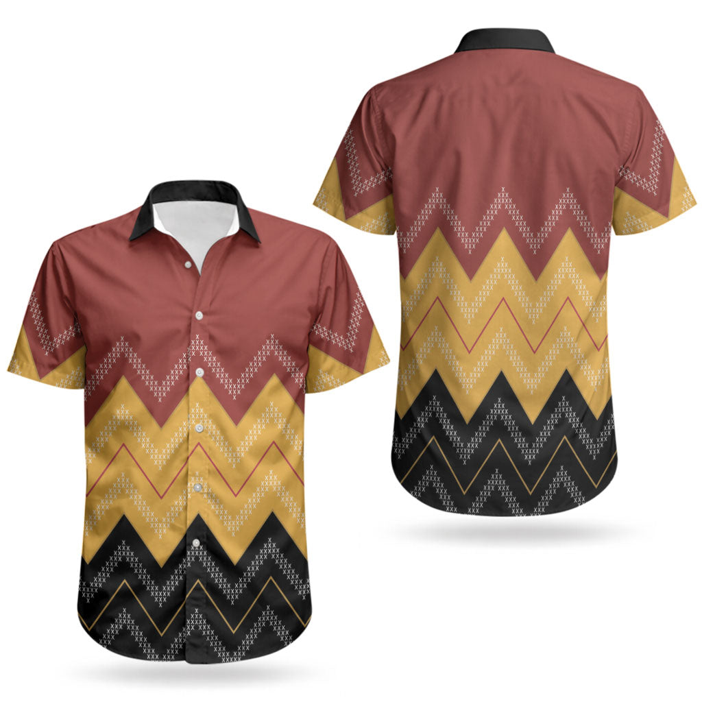 Kaokao Maori Tukutuku Inspired New Zealand Couples Matching Off Shoulder Maxi Dress and Hawaiian Shirt LT14 - Polynesian Pride