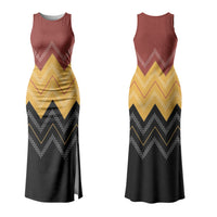 Kaokao Maori Tukutuku Inspired New Zealand Couples Matching Tank Maxi Dress and Long Sleeve Button Shirt LT14 - Polynesian Pride