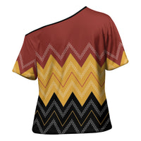 Kaokao Maori Tukutuku Inspired New Zealand Cross Shoulder Shirt LT14 - Polynesian Pride