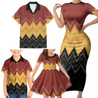 Kaokao Maori Tukutuku Inspired New Zealand Family Matching Short Sleeve Bodycon Dress and Hawaiian Shirt LT14 - Polynesian Pride