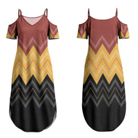 Kaokao Maori Tukutuku Inspired New Zealand Family Matching Summer Maxi Dress and Hawaiian Shirt LT14 Mom's Dress Multicolor - Polynesian Pride