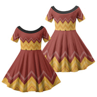 Kaokao Maori Tukutuku Inspired New Zealand Family Matching Tank Maxi Dress and Hawaiian Shirt LT14 Daughter's Dress Multicolor - Polynesian Pride