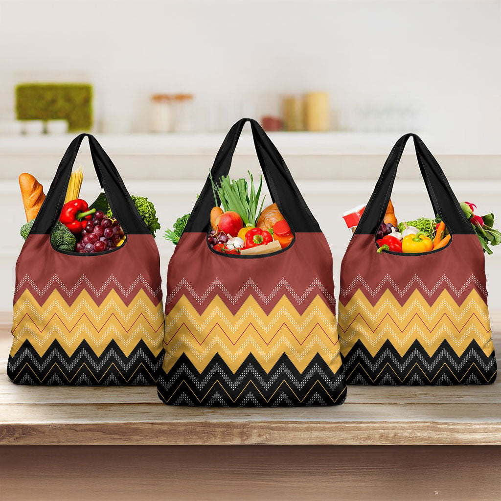 Kaokao Maori Tukutuku Inspired New Zealand Grocery Bag LT14 3-pack One Size Multicolor - Polynesian Pride