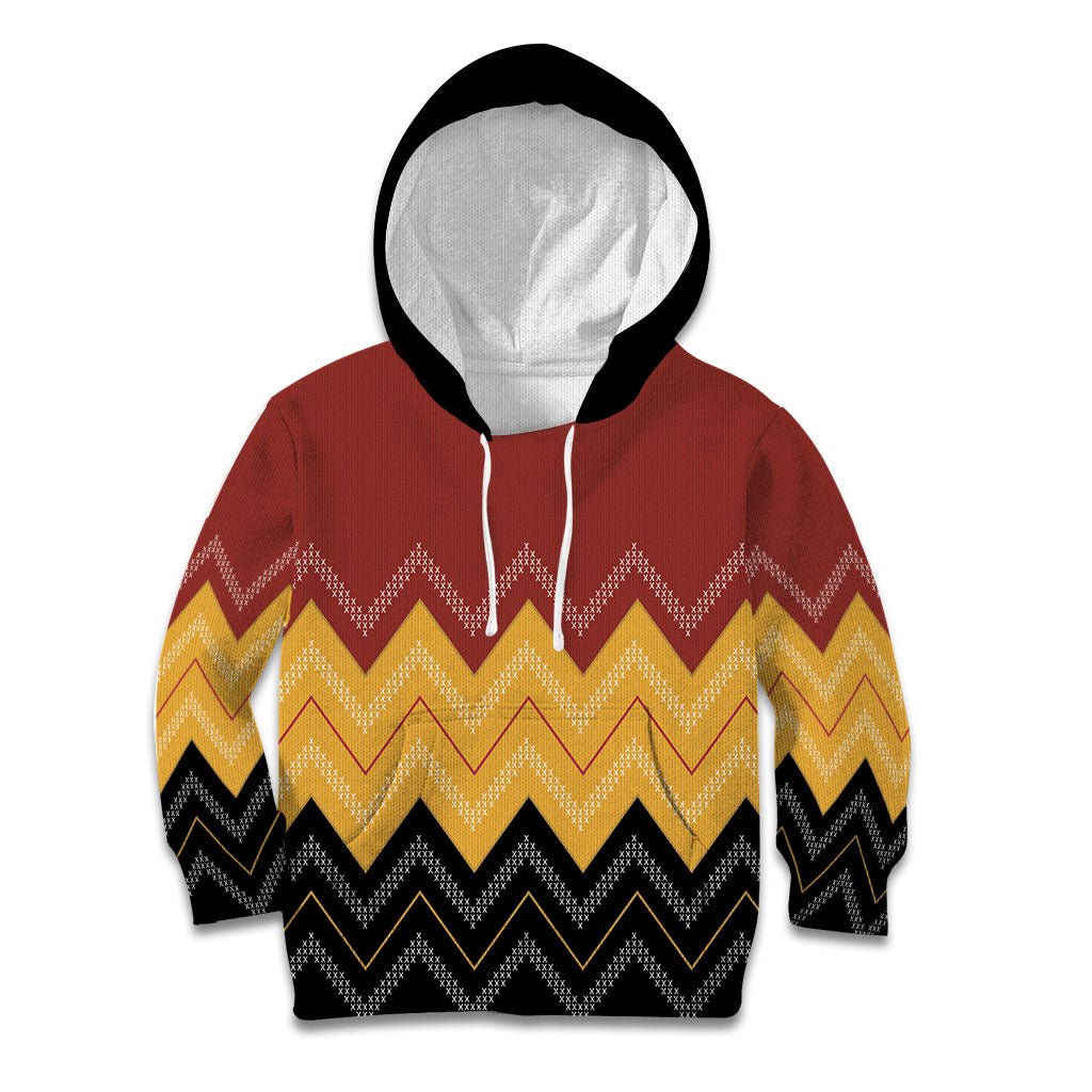 Kaokao Maori Tukutuku Inspired New Zealand Kid Hoodie LT14 Hoodie Multicolor - Polynesian Pride