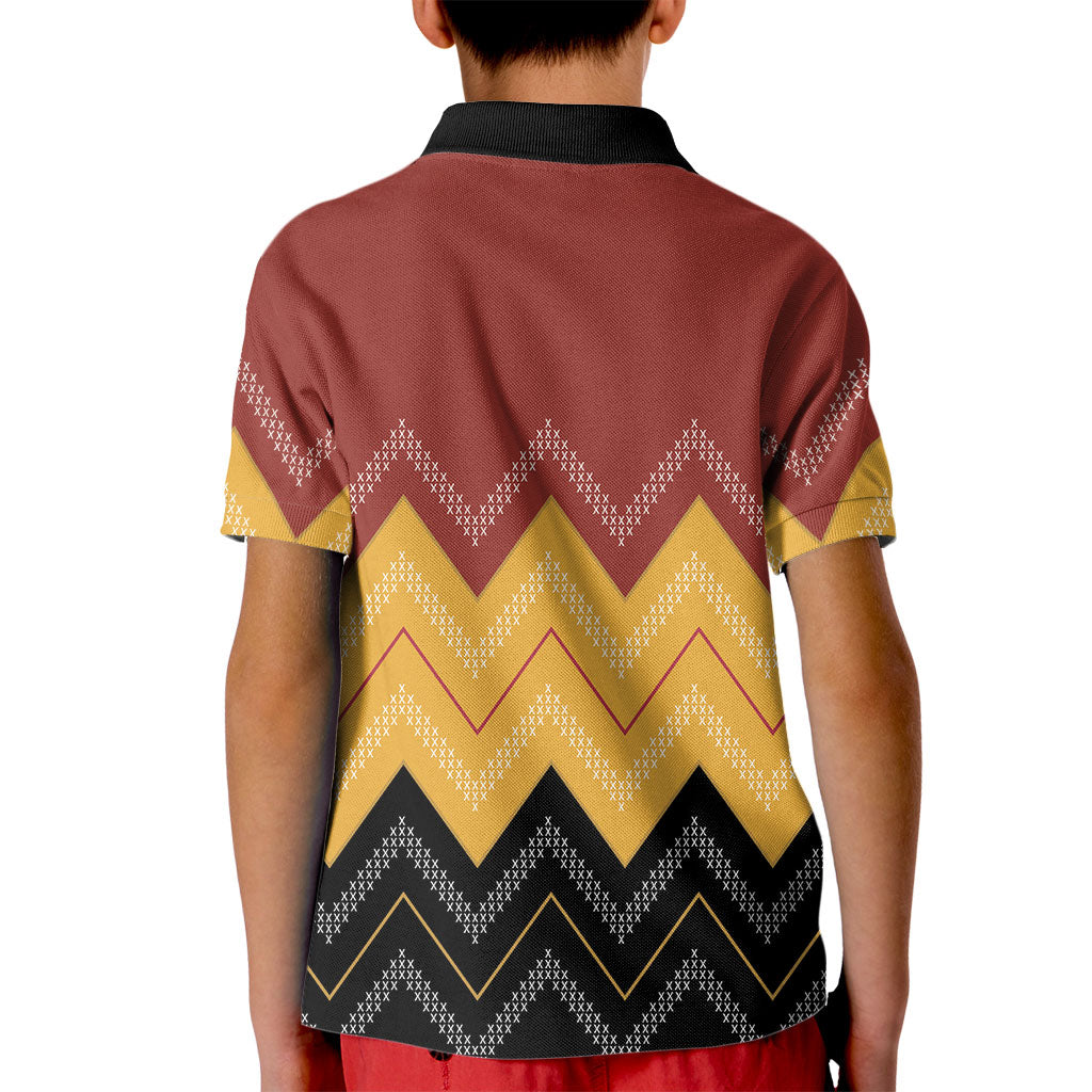 Kaokao Maori Tukutuku Inspired New Zealand Kid Polo Shirt LT14 - Polynesian Pride